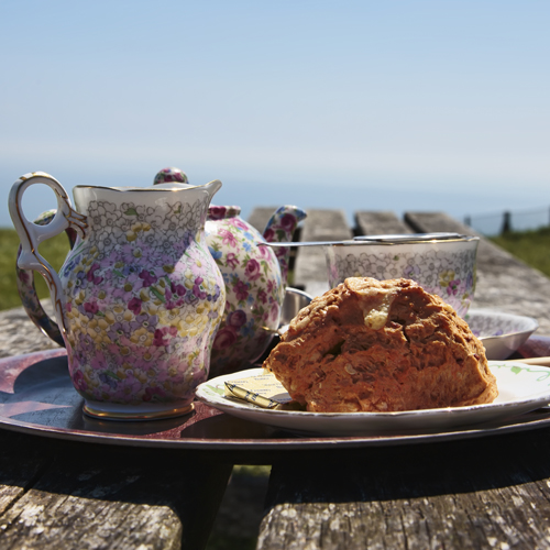Scone, Tea and Scone at South Foreland lighthouse, White Cliff Country, Dover, Kent