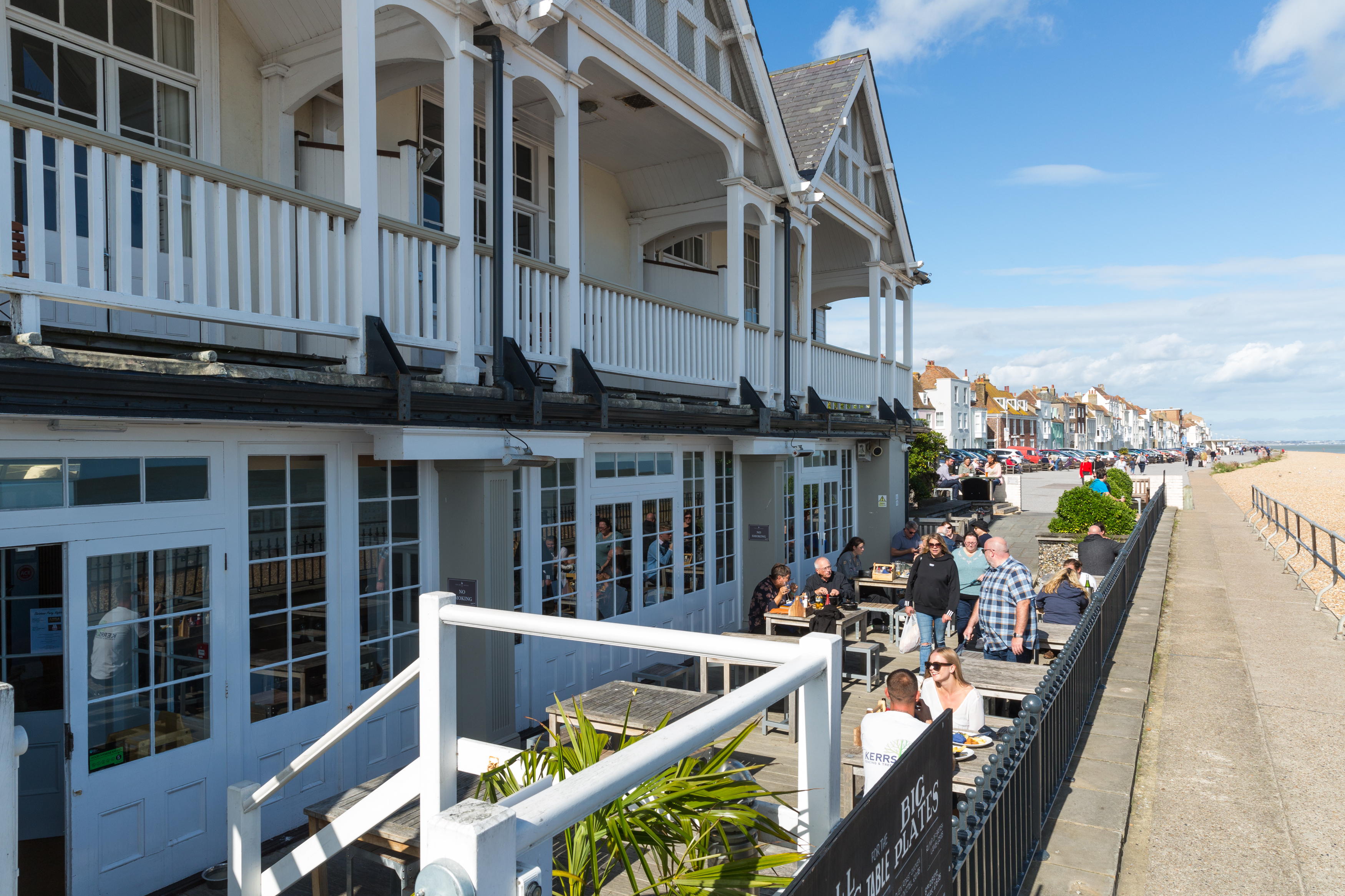 Royal Hotel, Deal, Kent, Seafront, Sea view, decking, beach, Outside Dining