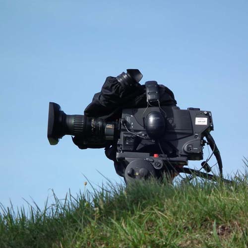 Press and media in White Cliffs Country, filming, camera, Kent